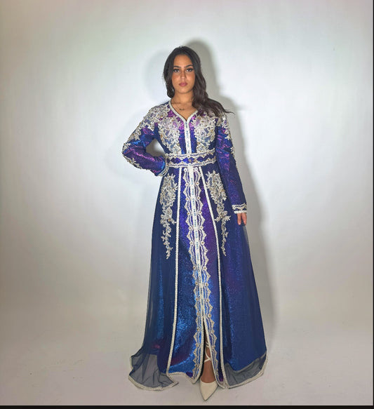 Caftan Syrien Sirine bleu